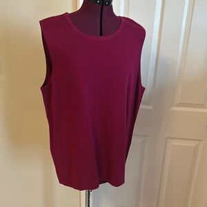 Talbots Red Muscle Tee Sleeveless Crew Neck Boxy Style